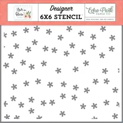 Echo Park Stencil 6"X6"-Happiness Blooms, Year In Review