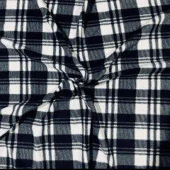 FabricLA | Fleece Fabric By The Yard | 36"X60" Inch Wide | Anti Pill Polar Fleece | Soft, Blanket, Throw, Poncho, Pillow Cover, PJ Pants, Booties, Eye Mask - Plaid Black and White (1 Yard)