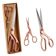 Heavy Duty Scissors for Cutting Arts and Craft Fabrics for Hobby or Commercial Use - eZthings Brand 10 Inch + 4.5" Set