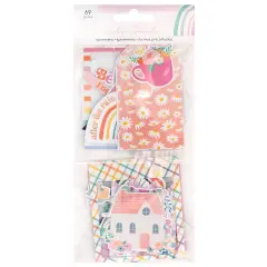 American Crafts Rainbow Avenue Ephemera Die-Cuts 70/Pkg-Icons, Rose Gold
