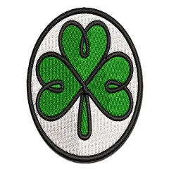 Three Leaf Clover Shamrock Tribal Celtic Knot Multi-Color Embroidered Iron-On or Hook & Loop Patch Applique