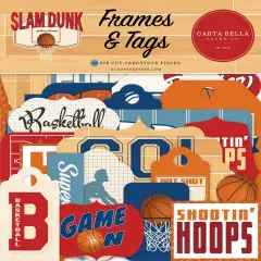 Carta Bella Cardstock Ephemera 33/Pkg-Frames & Tags, Slam Dunk
