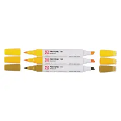 Pantone Dual Tip Markers - Yellow, Set of 3