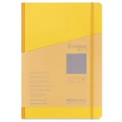 Fabriano Ecoqua Plus Fabric-Bound Notebook - Yellow, 8-1/4" x 11-7/10", Dot Grid