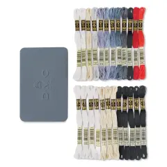 DMC Moulin&eacute; Special Collector&rsquo;s Black Tin Embroidery Floss - Set of 24, Monochrome Colors