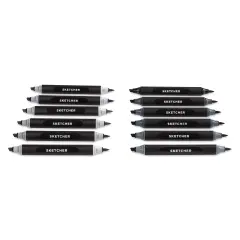 Molotow Sketcher Twin Graphic Markers - Grey Kit 2, Set of 12