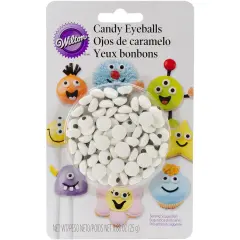 Wilton Candy Decorations 50/Pkg-White Eyeballs