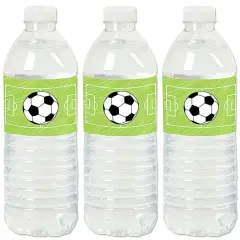 Big Dot of Happiness Goaaal - Soccer - Baby Shower or Birthday Party Water Bottle Sticker Labels - Set of 20