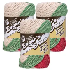 (Pack of 3) Lily Sugar'n Cream Yarn - Stripes-Holiday