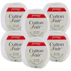 Multipack of 6 - Premier Yarns Cotton Fair Solid Yarn-White