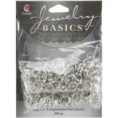 CousinDIY Jewelry Basics Metal Findings 300/Pkg-Silver Split Rings 6mm To 8mm
