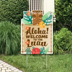Big Dot of Happiness Tropical Luau - Party Decorations - Hawaiian Beach Party Welcome Yard Sign