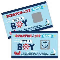 Big Dot of Happiness Ahoy It's a Boy - Nautical Baby Shower Game Scratch Off Cards - 22 Count