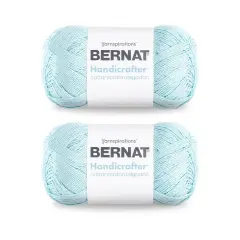Bernat Handicrafter Cotton Robin Egg Yarn - 2 Pack of 400g/14oz - Cotton - 4 Medium (Worsted) - 710 Yards - Knitting/Crochet