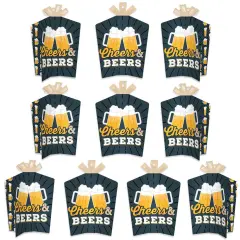 Big Dot of Happiness Cheers and Beers Happy Birthday - Table Decorations - Birthday Party Fold and Flare Centerpieces - 10 Count