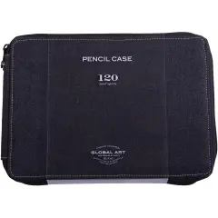 Global Art Canvas Pencil Case-Black, Holds 120