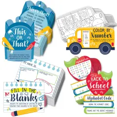 Big Dot of Happiness Back to School - 4 First Day of School Classroom Games - 10 Cards Each - Gamerific Bundle