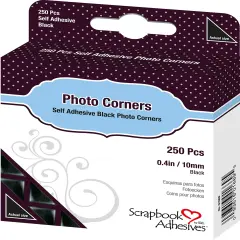 Scrapbook Adhesives Photo Corners Self-Adhesive .375" 250/Pk-Black