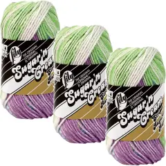 (Pack of 3) Lily Sugar'n Cream Yarn - Stripes-Violet