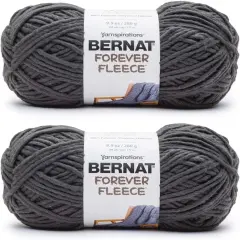 (Pack of 2) Bernat Forever Fleece Yarn-Coal