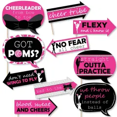 Big Dot of Happiness Funny We've Got Spirit - Cheerleading - Birthday Party or Cheerleader Party Photo Booth Props Kit - 10 Piece