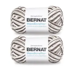 Bernat Handicrafter Cotton Big Ball Chocolate Ombre Yarn - 2 Pack of 340g/12oz - Cotton - 4 Medium (Worsted) - 608 Yards - Knitting/Crochet