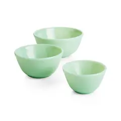 Mosser Glass Jadeite Mixing Bowl Set (Set of 3), Green Glass