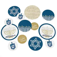 Big Dot of Happiness Happy Hanukkah - Chanukah Party Giant Circle Confetti - Party Decorations - Large Confetti 27 Count