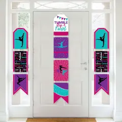 Big Dot of Happiness Tumble, Flip and Twirl - Gymnastics - Hanging Vertical Paper Door Banners - Birthday Party or Wall Decor Kit - Indoor Door Decor