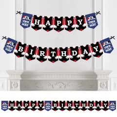 Big Dot of Happiness Own the Mat - Wrestling - Birthday Party Bunting Banner - Birthday Party Decorations - Happy Birthday