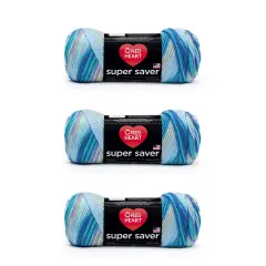 Red Heart Super Saver Wildflower Yarn - 3 Pack of 141g/5oz - Acrylic - 4 Medium (Worsted) - 364 Yards - Knitting/Crochet