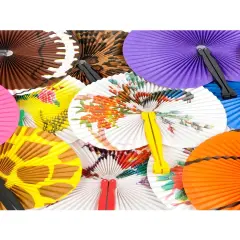 Set Of 12 Assorted Folding Hand Fans Asian Style Costume Accessories