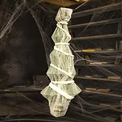 Halloween Decorations Outdoor - 70 Inch Hanging Corpses Props Scary Skeleton Body Inside Spider Web Halloween Yard Indoor & Outdoor Decor Halloween Party Favors Haunted House Decorations