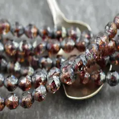 *25* 6xmm Fuschia Crystal Picasso Turbine Cathedral Beads