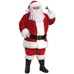 Fun World Red and White Regency Plush Santa Claus Unisex Adult Christmas Costume - XXL