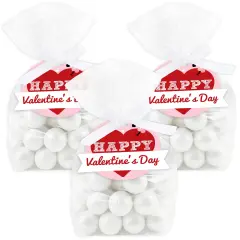 Big Dot of Happiness Conversation Hearts - Valentine&rsquo;s Day Party Clear Goodie Favor Bags - Treat Bags With Tags - Set of 12