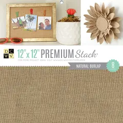 DCWV Single-Sided Specialty Stack 12"X12" 8/Pkg-Natural Burlap