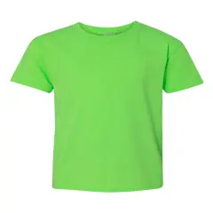 Gildan&reg; Youth Heavy Cotton T Shirt, Short Sleeve Crewneck Tee for Boys and Girls Neon green