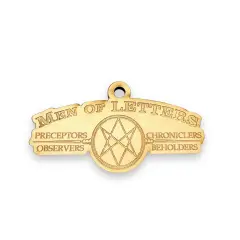 Ornament - Men of Letters - Raw Wood 4x2in