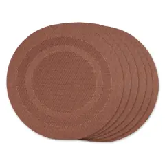 DII Cinnamon Round PVC Doubleframe Placemat 6 Piece
