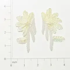 Floral Swag Sequin Applique/Patch Pack of 2 White AB