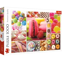 1000 Piece Jigsaw Puzzles, Candy, Collage, Sweets, Macaroons, Donuts, Adult Puzzles, Trefl 10469