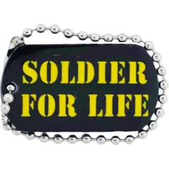 EagleEmblems P12772 Pin-Army,Soldier for Life ''Dog Tag'' (1.25'')