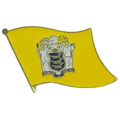New Jersey Flag Pin 1"