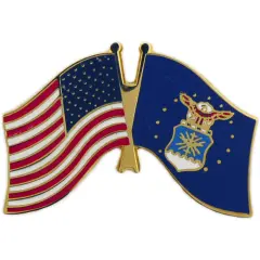 American & U.S. Air Force Flags Pin 1 1/4"