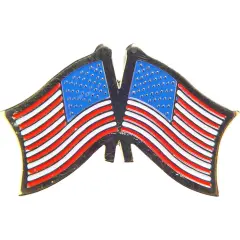 Paired American Flag Pin 1"