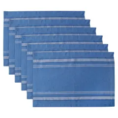 DII Blue Chambray French Stripe Placemat (Set of 6)