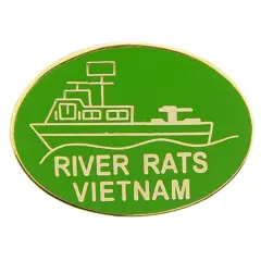 Vietnam River Rats Pin Green 1"