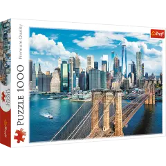 1000 Piece Jigsaw Puzzles, Brooklyn Bridge, New York, USA, Cityscape puzzle, Adult Puzzle, Trefl 10725