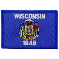 Wisconsin State Flag Patch 2 1/2" x 3 1/2"